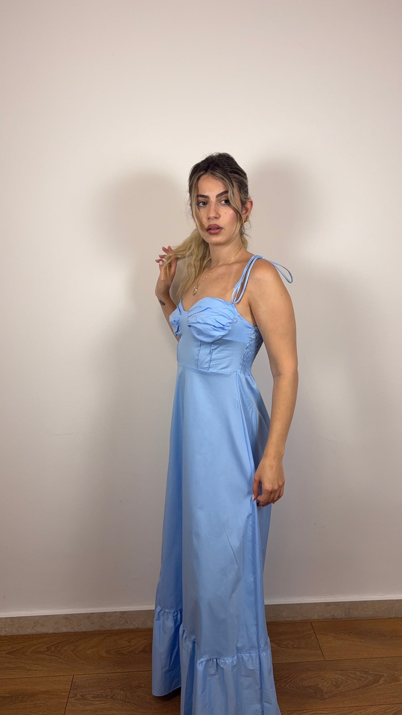 Abito Capri 100% Cotone Azzurro - FLAIR WOMAN