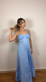 Abito Capri 100% Cotone Azzurro - FLAIR WOMAN