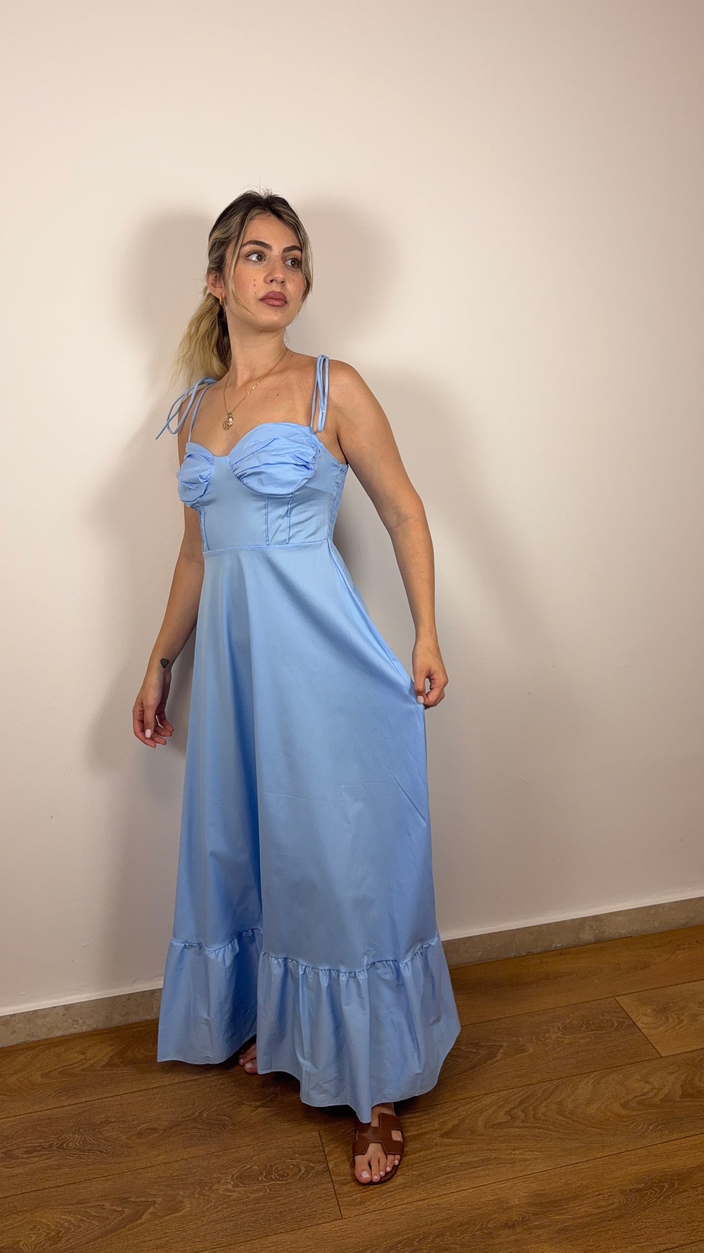 Abito Capri 100% Cotone Azzurro - FLAIR WOMAN
